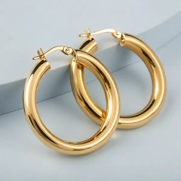 Hoop Earrings with Gemstones